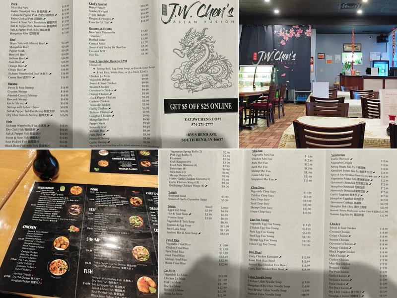 J.W. Chen's Menu