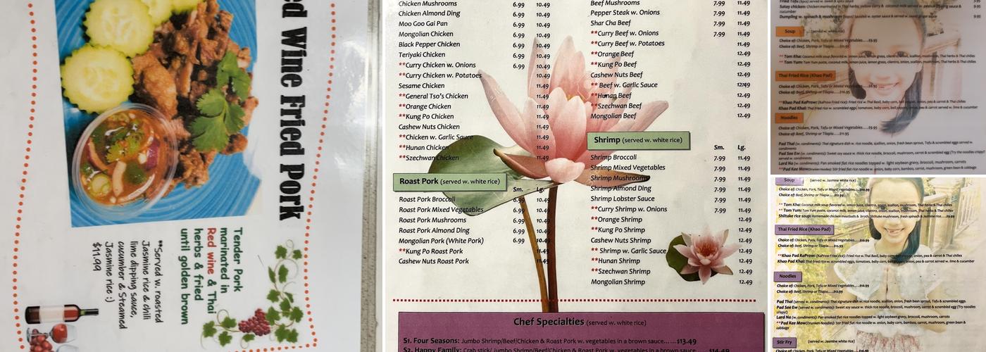 Taste Of Asia Thai & Chinese Menu