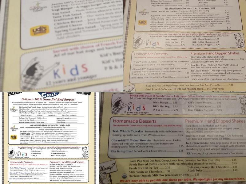 2Toots Train Whistle Grill Menu