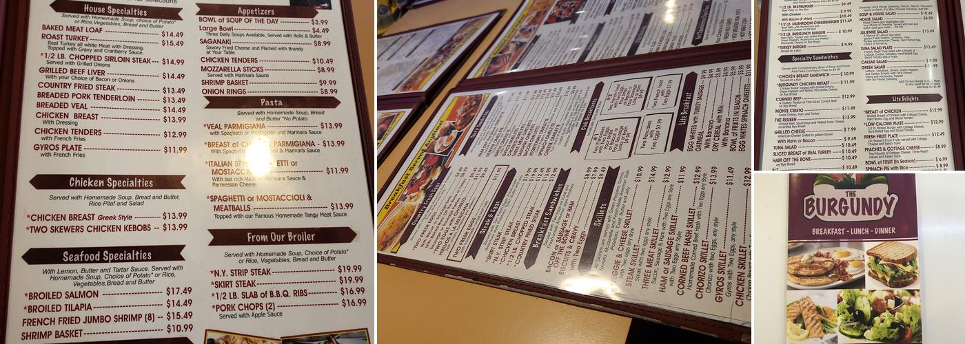 Burgundy Restaurant Menu