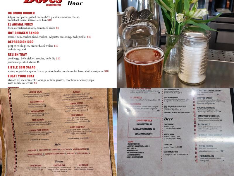 Dove's Luncheonette Menu