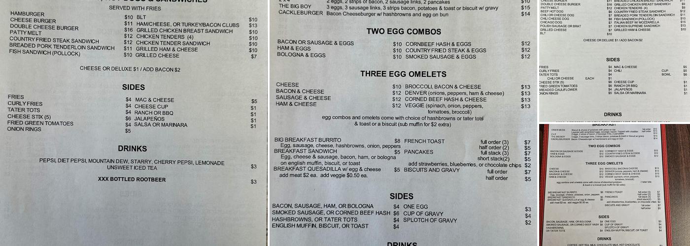Randy's Diner Menu