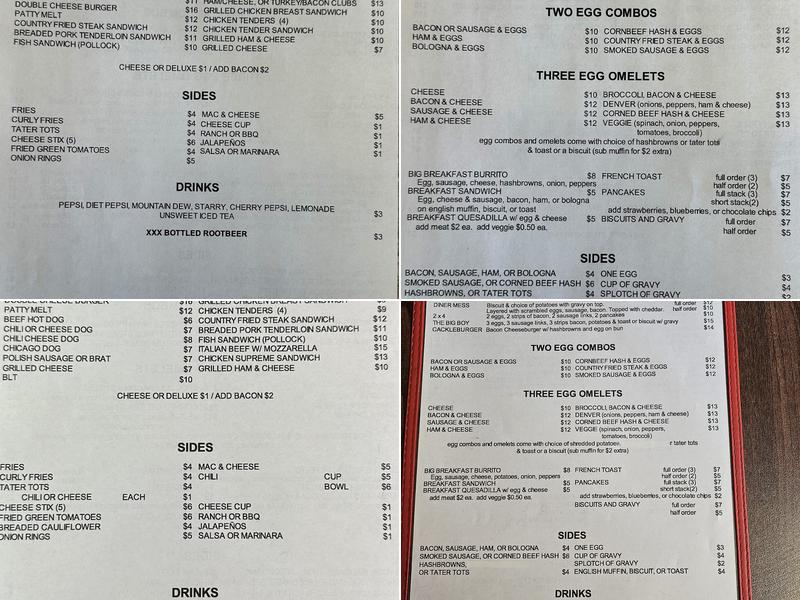 Randy's Diner Menu