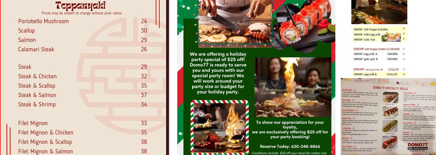 Domo 77 Menu