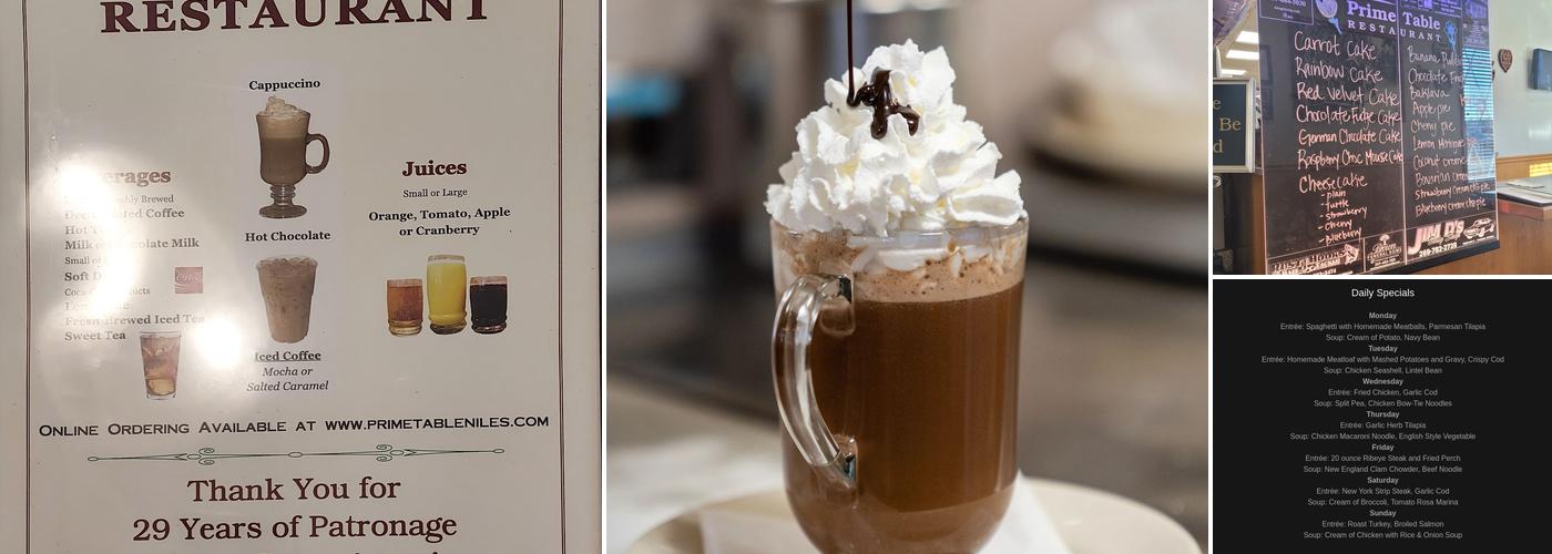 Prime Table Restaurant Menu