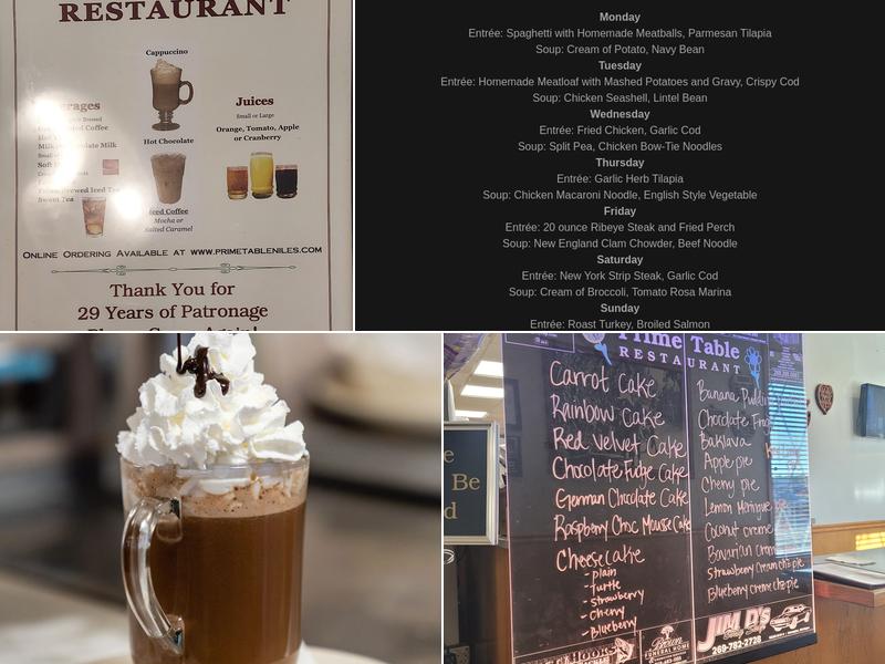 Prime Table Restaurant Menu