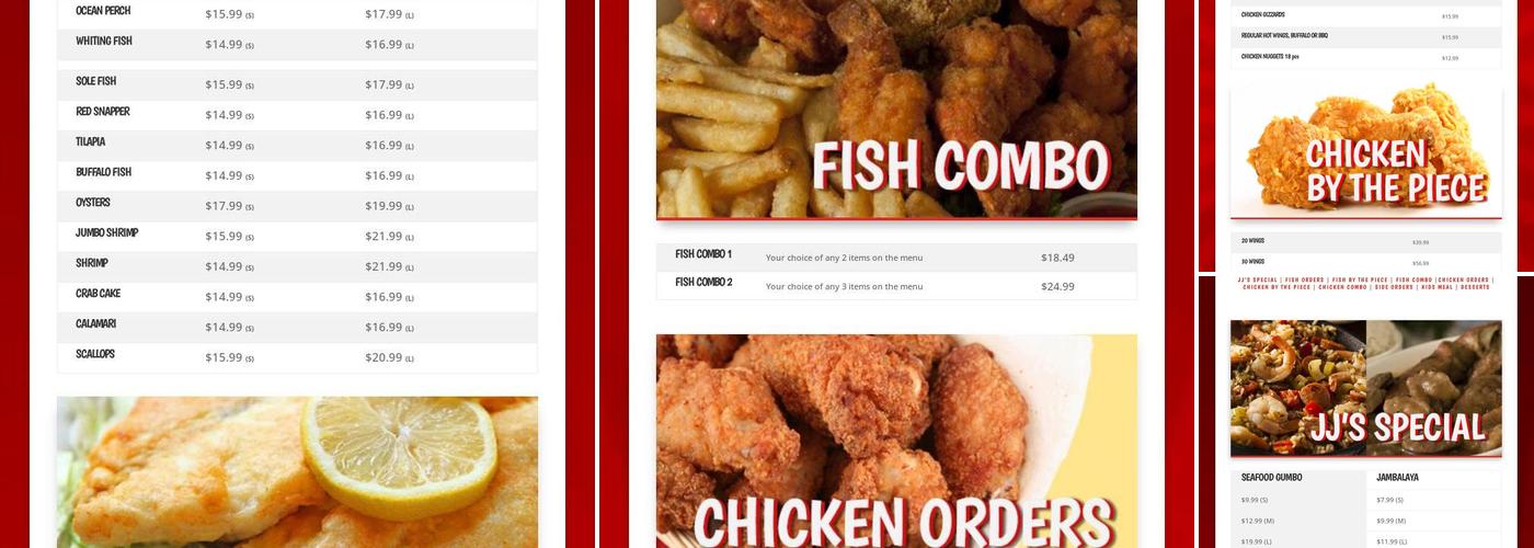 J J Fish Menu