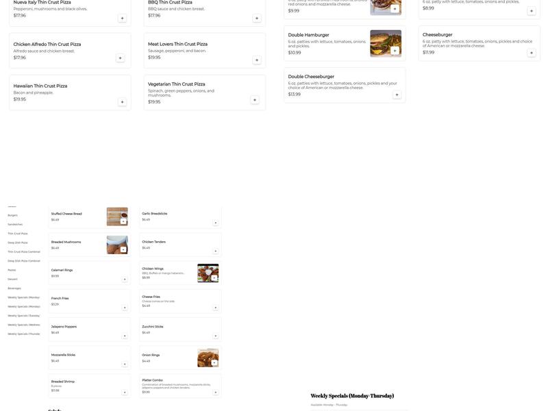 Nueva Italy Pizzeria Menu