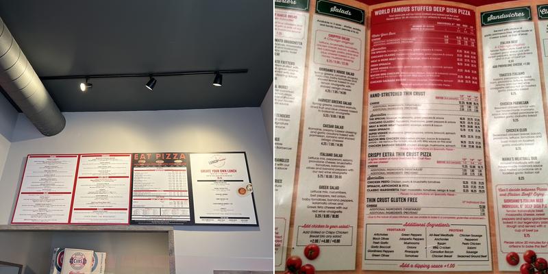 Giordano's Menu