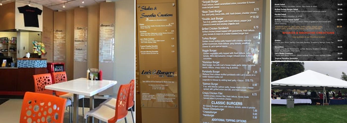 Lee's Burger Menu