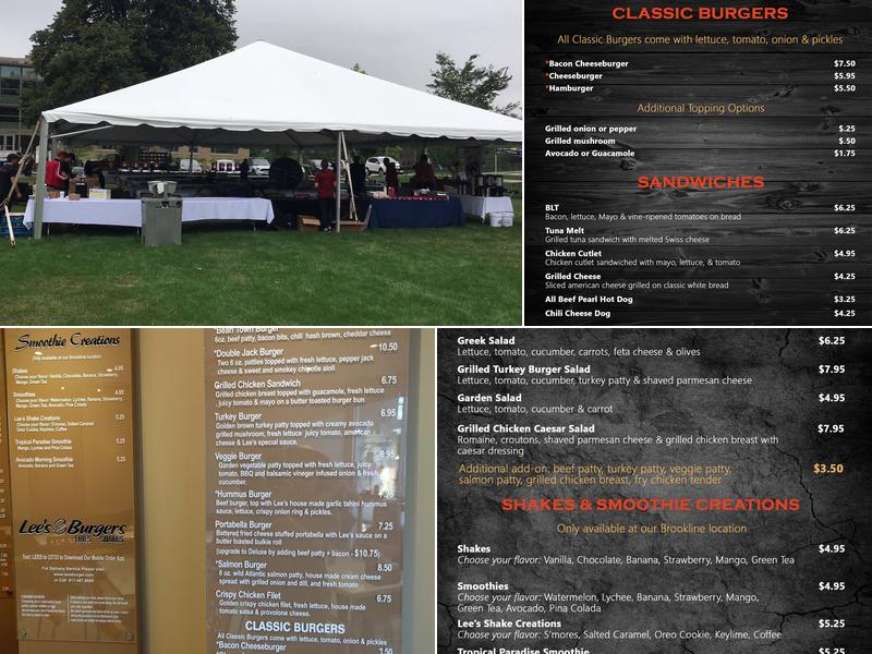Lee's Burger Menu