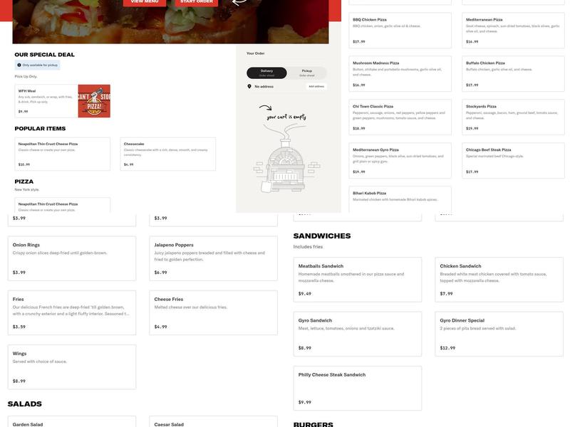 New York Halal Pizza Menu