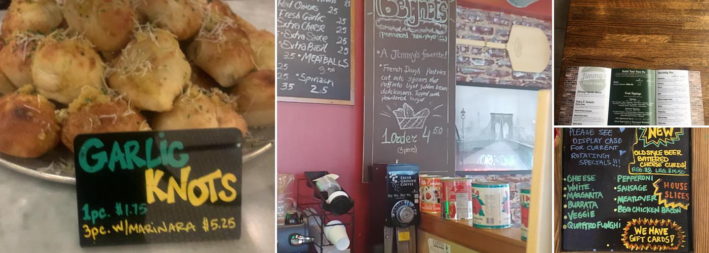 Jimmy's Pizza Cafe Menu