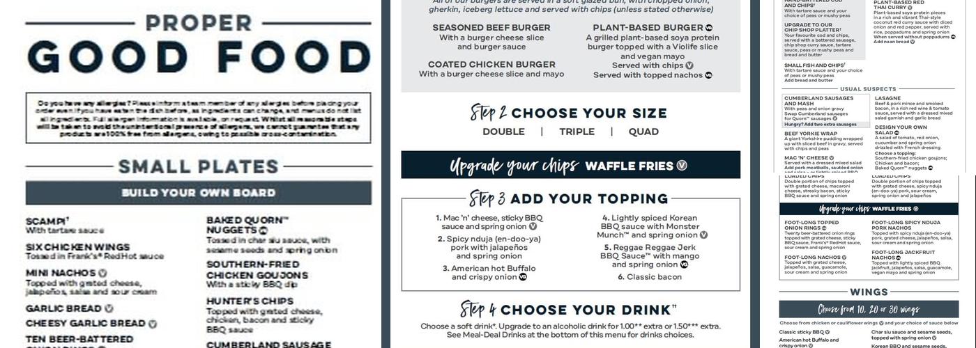 Red Lion Wednesfield Menu