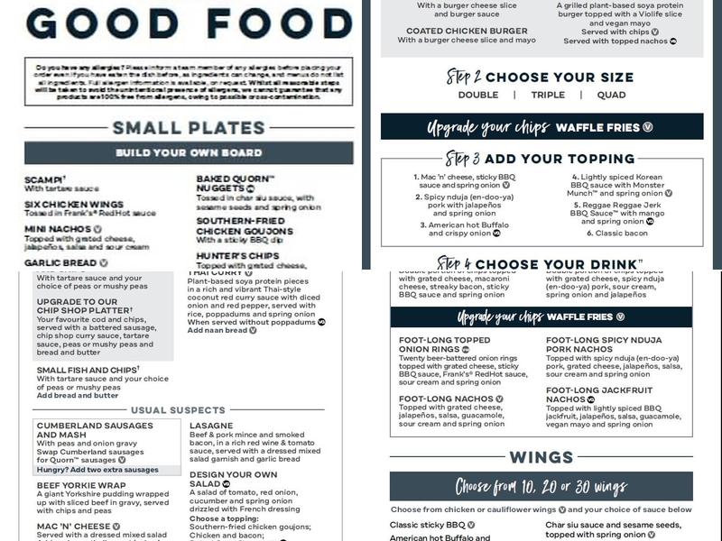 Red Lion Wednesfield Menu