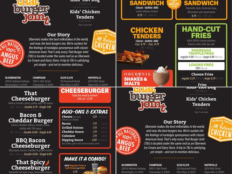 That Burger Joint Menu