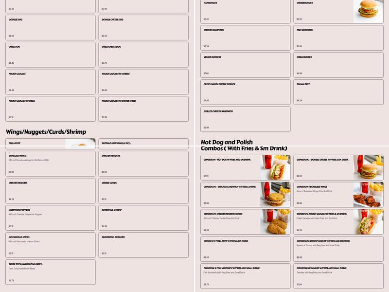 Bill's Drive-In Menu