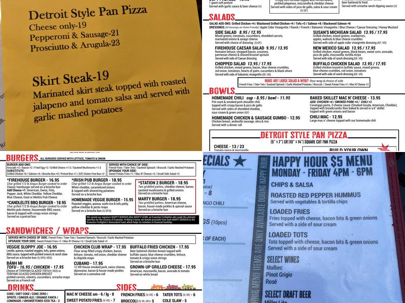 Firehouse Grill Menu