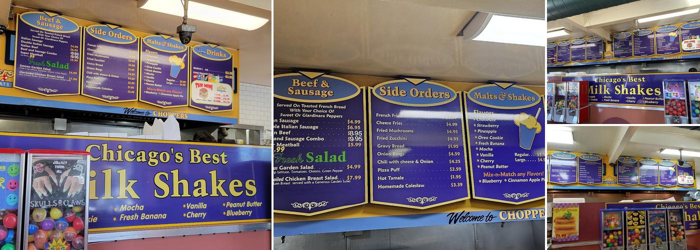 Choppers Menu