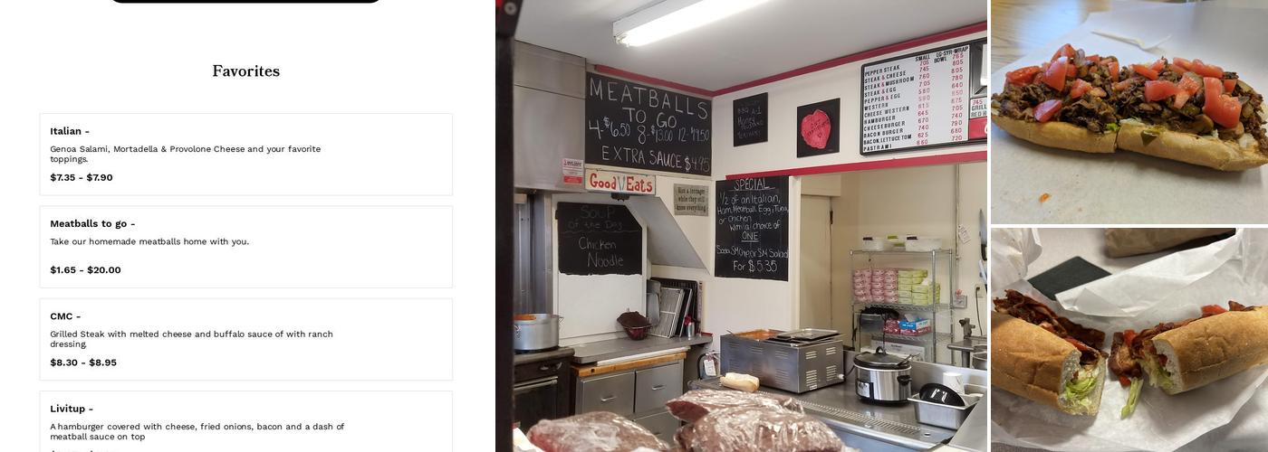 Submarine Galley Menu