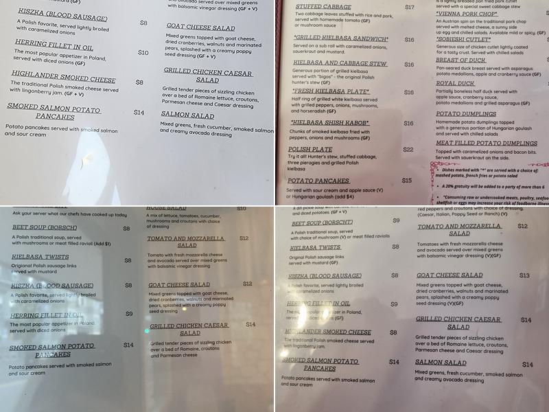 Cafe Polonia Menu