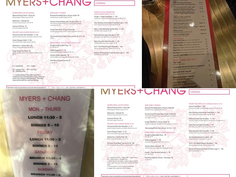 Myers+Chang Menu