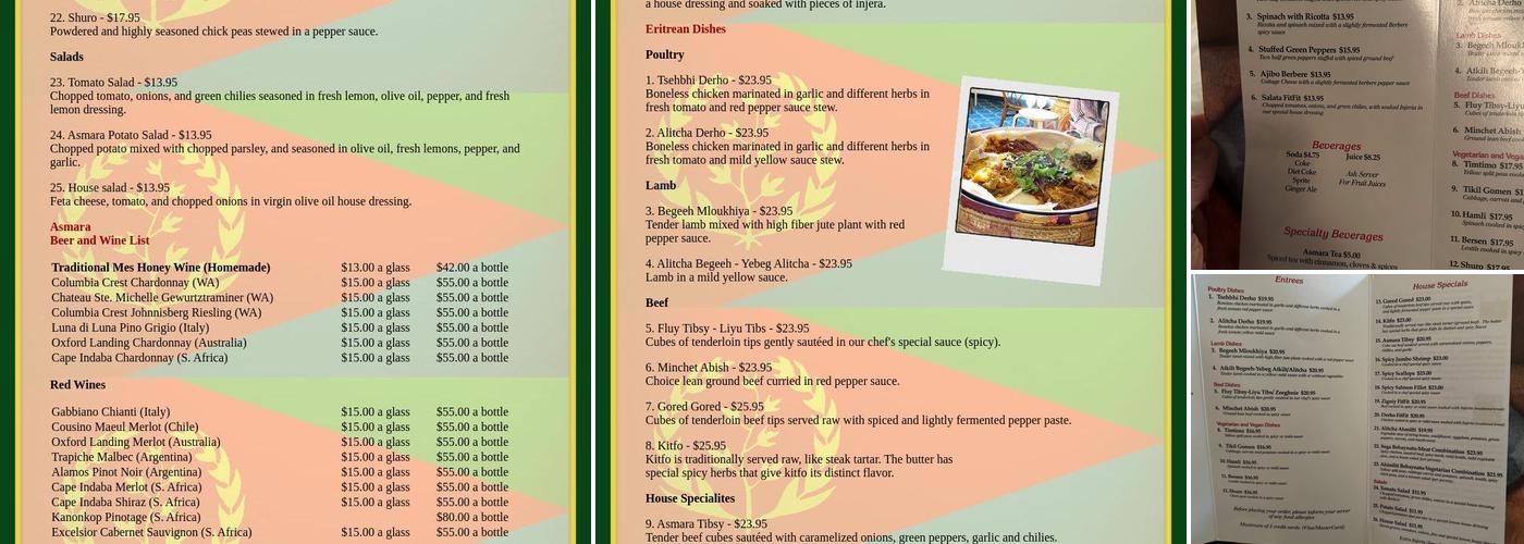 Asmara Menu