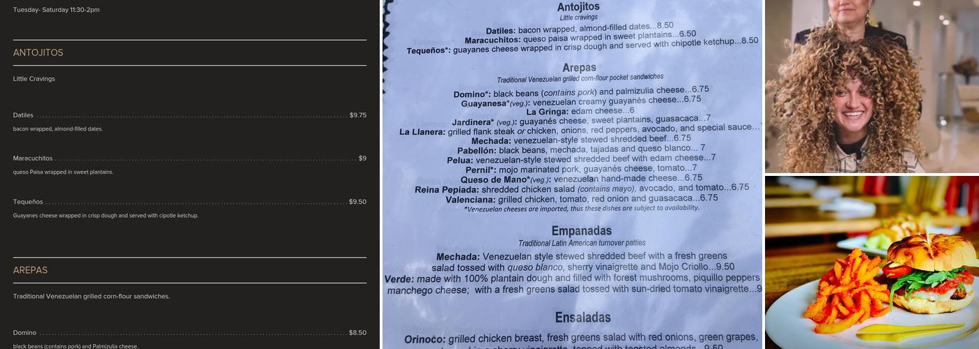 Orinoco Harvard Square Menu