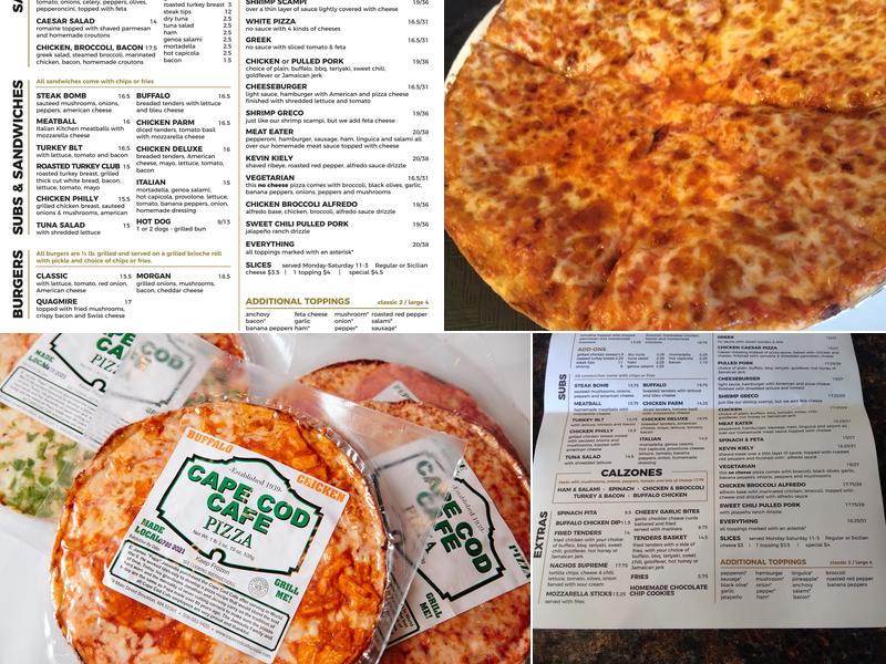 Cape Cod Cafe Pizza Menu
