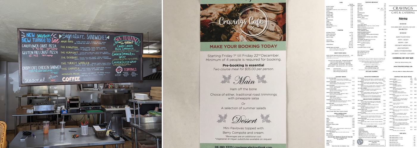 Cravings Cafe Menu