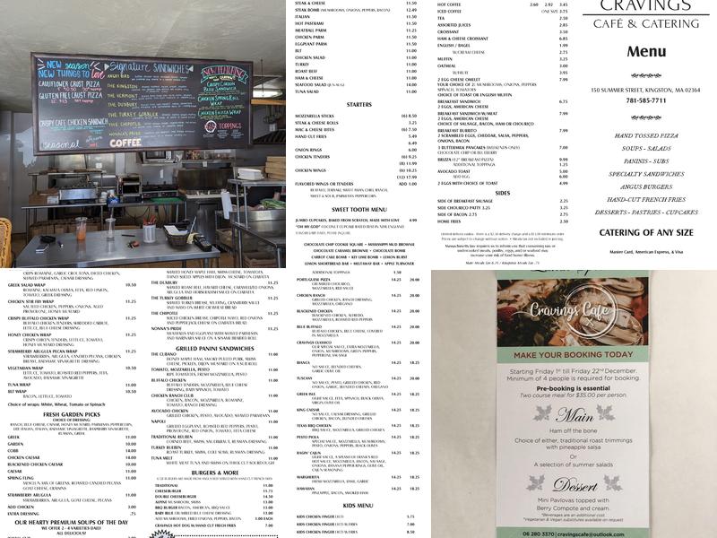 Cravings Cafe Menu