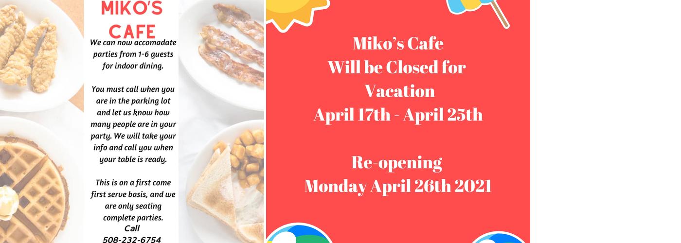 Miko's Cafe Menu
