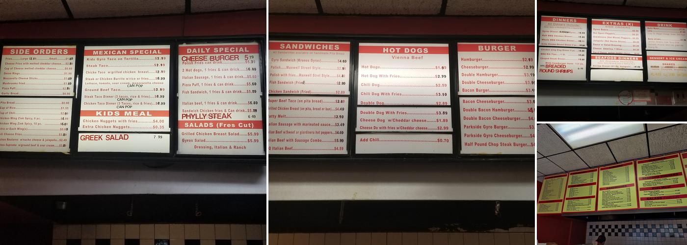 Parkside Gyros Menu
