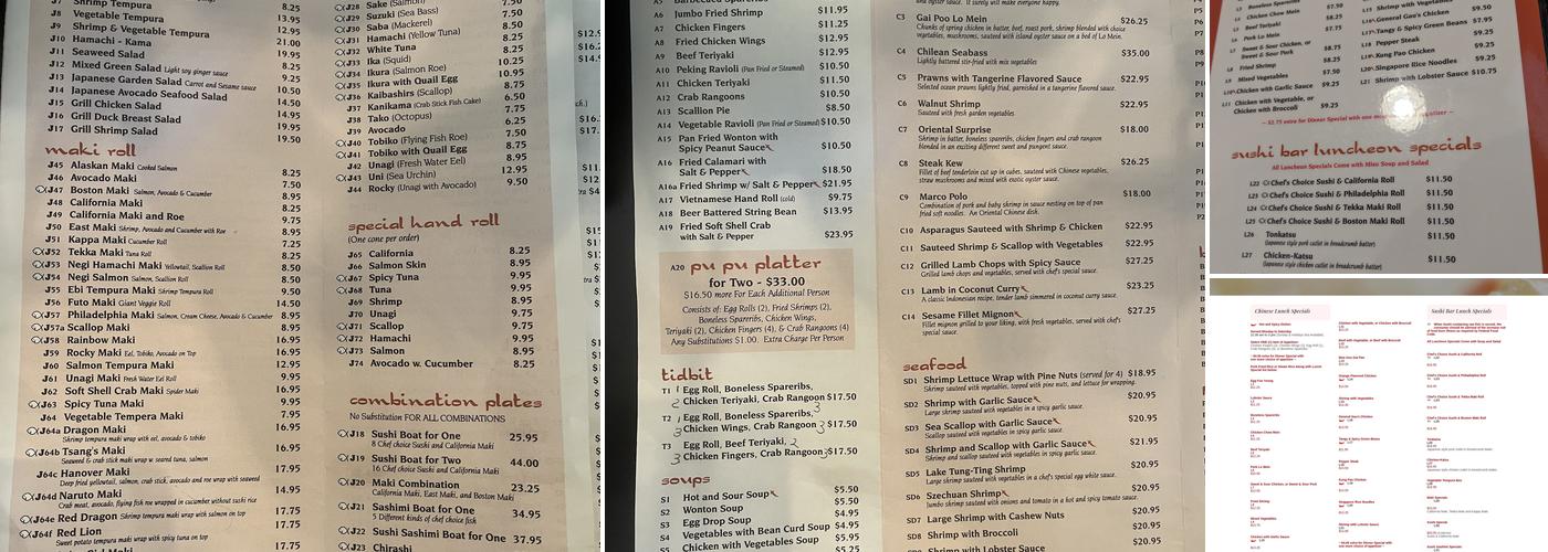 Tsang's Village Cafe Menu