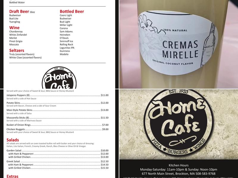 Home Cafe Menu
