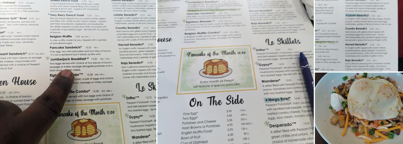 Le Peep Evanston Menu