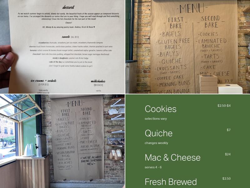 Mindy’s Bakery Menu