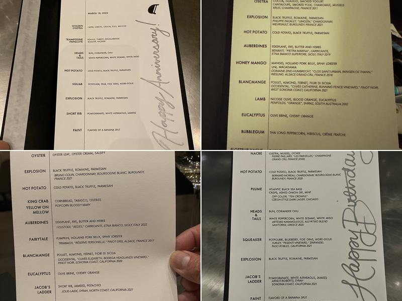 Alinea Menu
