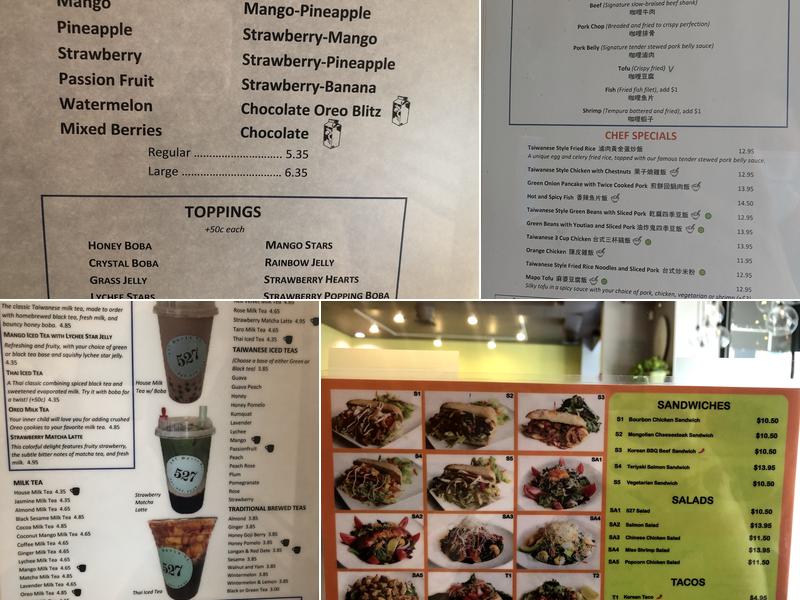 527 Cafe Menu