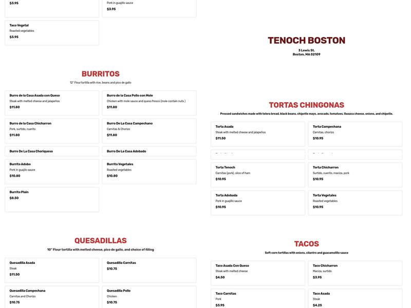 Tenoch Mexican Menu