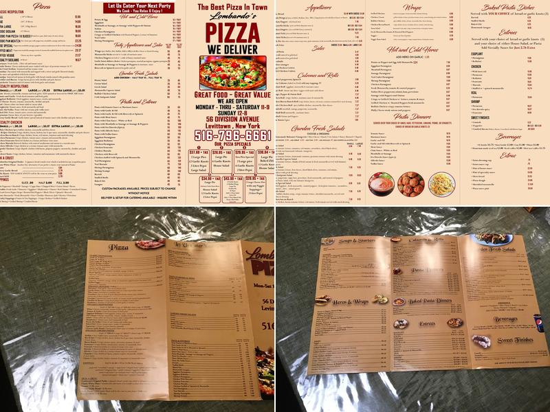 Lombardo's Pizza & Pasta Menu