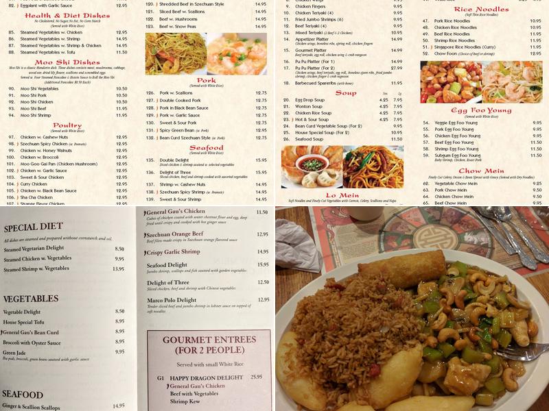 Happy Dragon Chinese Restaurant Menu