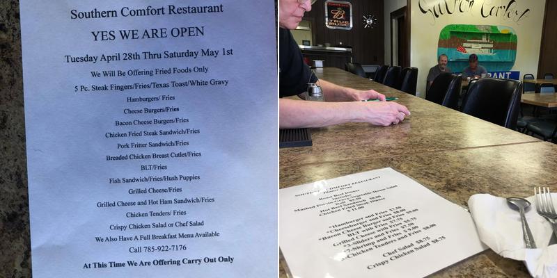 Southern Comfort Restaurant Menu