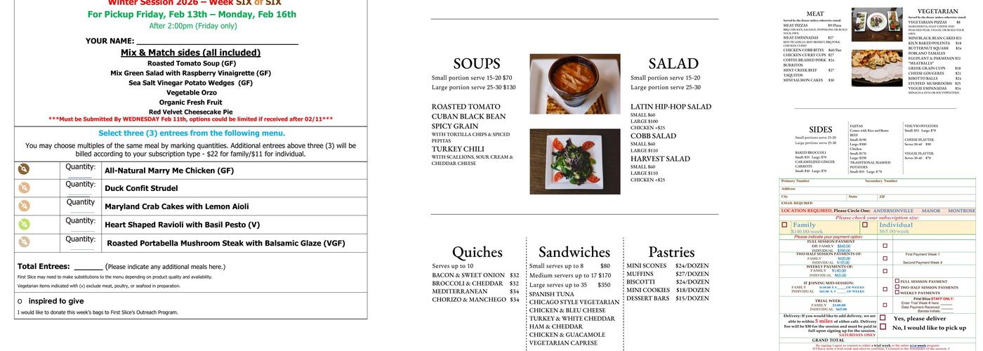 First Slice Pie Cafe Menu