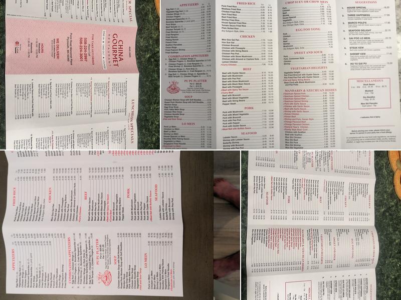 China Gourmet Restaurant Menu