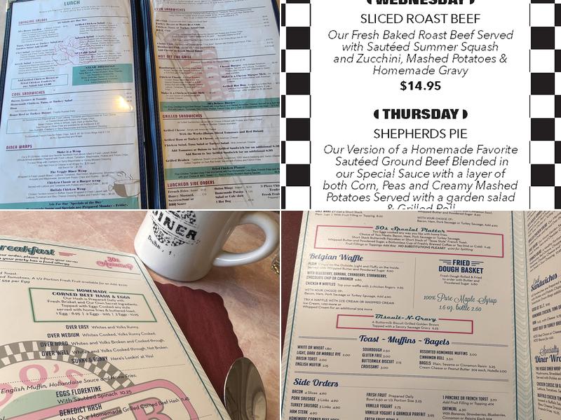 50's Diner Menu