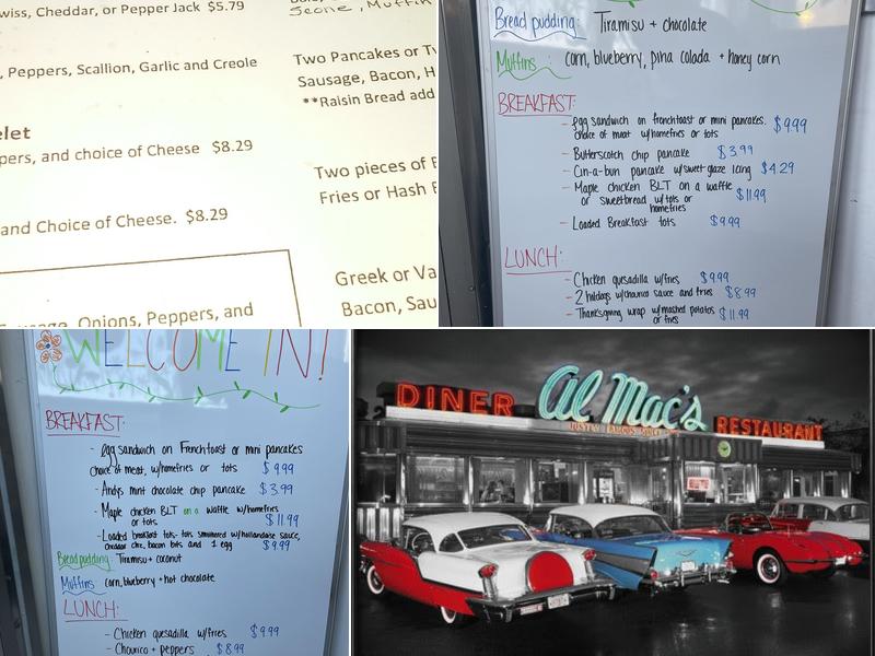 Al Mac's Diner Menu