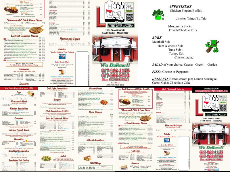 L Street Diner & Pizzeria Menu
