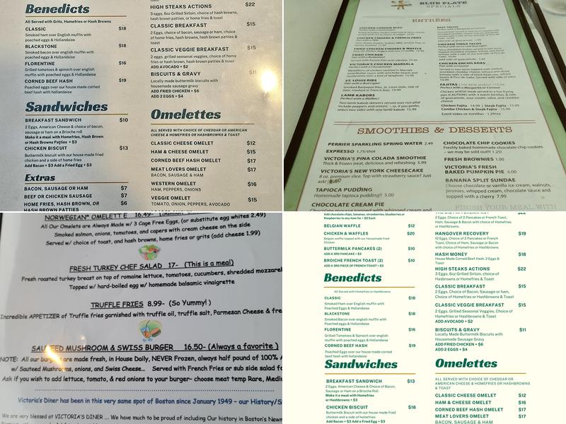 Victoria's Diner Menu