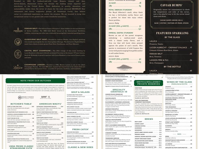 Smith & Wollensky - Boston Menu
